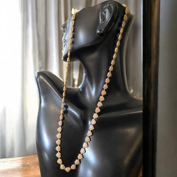 Beautiful Designer 14k Yellow Gold Heart Link 6mm Wide Chain 18” Necklace! - Picture 4 of 16